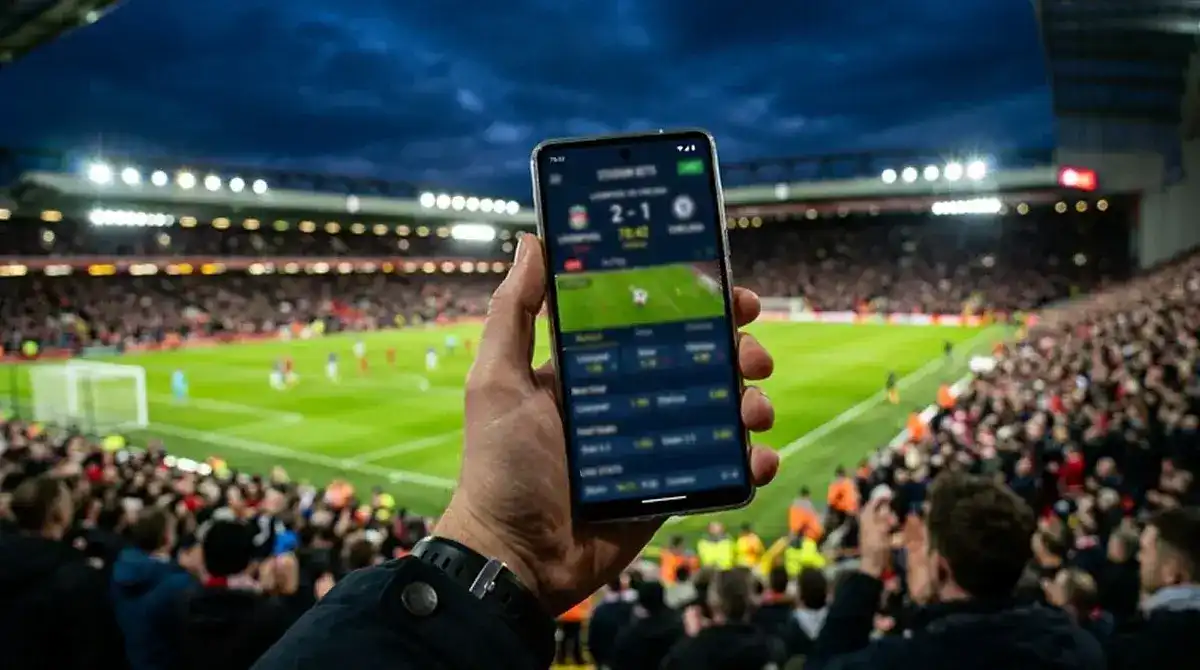 Cuotas de fútbol recalculándose en tiempo real durante un partido en directo