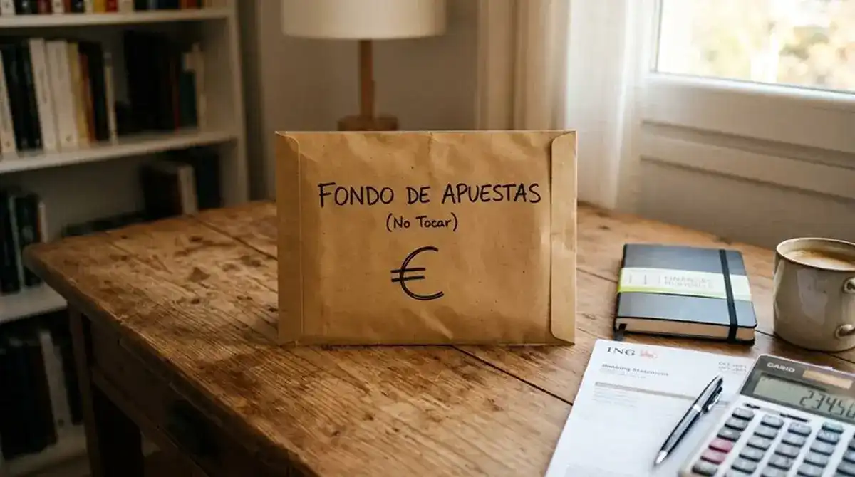 Fondo de apuestas separado del resto de las finanzas personales en un sobre aparte
