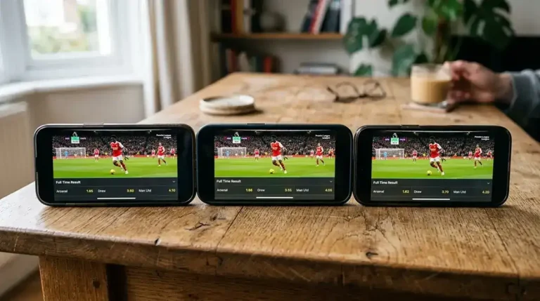 Comparativa de cuotas de un mismo partido de fútbol entre varios operadores