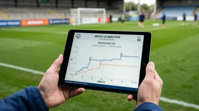 Gráfico de expected goals xG comparando ocasiones generadas y goles reales en fútbol