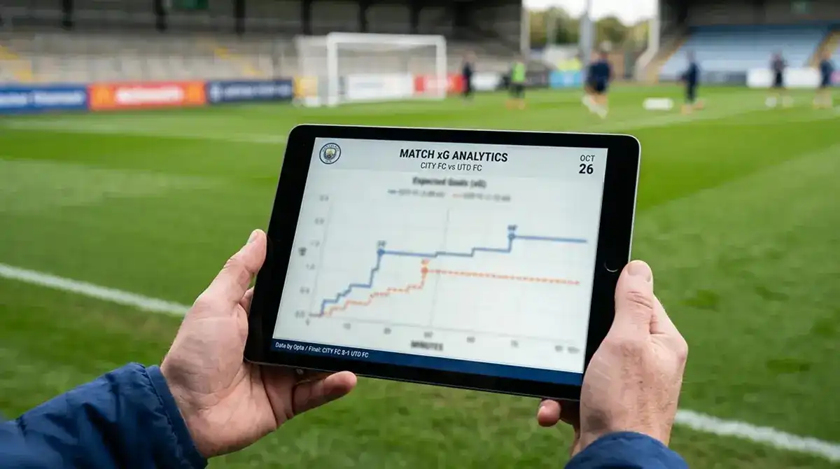 Gráfico de expected goals xG comparando ocasiones generadas y goles reales en fútbol