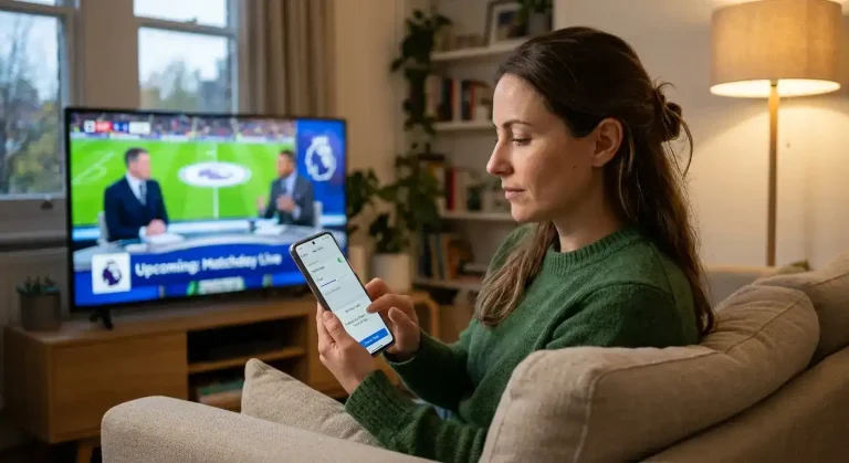 Persona estableciendo límites de juego responsable antes de apostar al fútbol