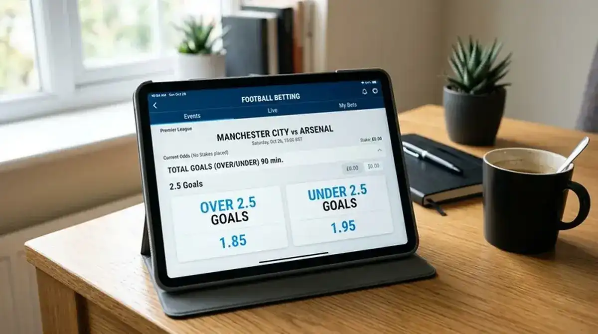 La línea de 2,5 goles divide el mercado over under en más o menos goles